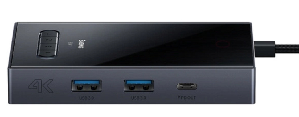 Hub USB-C 8w1 Baseus PioneerJoy HDMI 4K@60Hz + HDMI 4K@30Hz