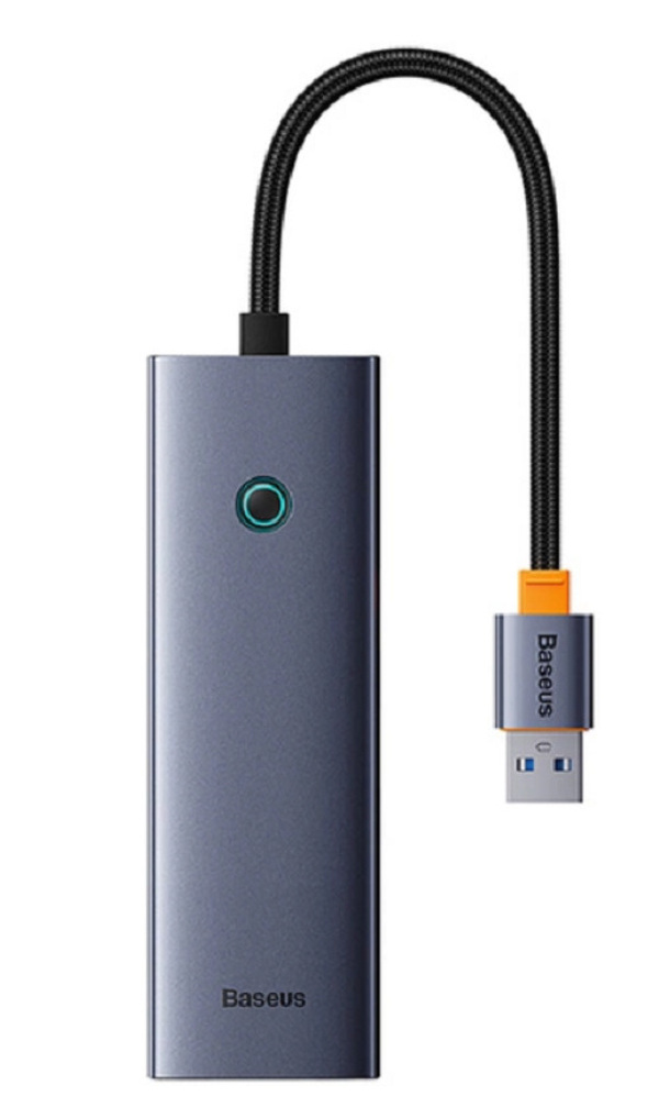Zdjęcie produktu: Hub USB-A 4w1 Baseus UltraJoy 3 x USB-A 3.0 + RJ45 - szary