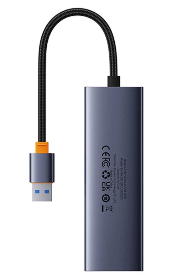 Zdjęcie produktu: Hub USB-A 4w1 Baseus UltraJoy 3 x USB-A 3.0 + RJ45 - szary