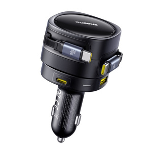 Miniatura produktu: Ładowarka samochodowa Baseus Enjoyment Max 90W 2 x kabel USB-C + USB-A + USB-C - czarna