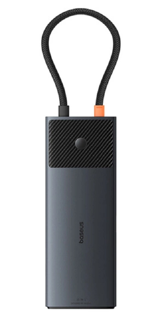 Hub 10w1 Baseus Metal Gleam II USB-C - HDMI USB-A USB-C RJ45 SD/TF - szary