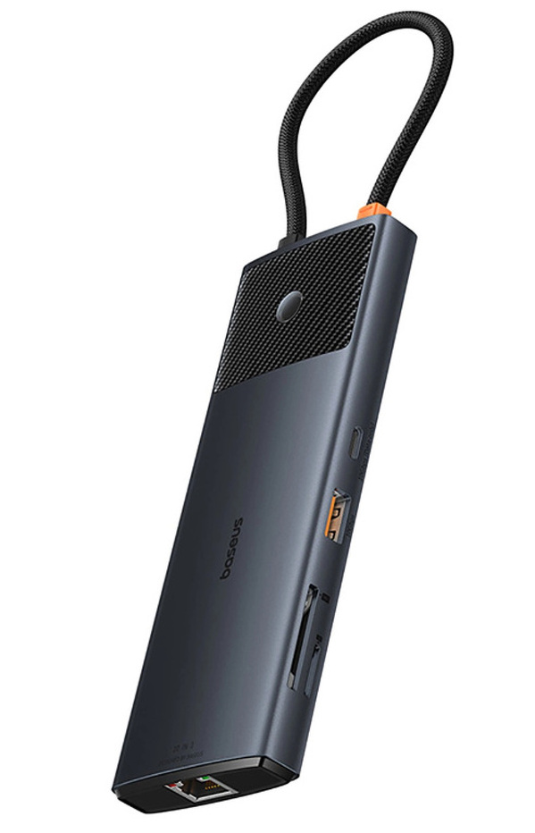 Zdjęcie produktu: Hub 10w1 Baseus Metal Gleam II USB-C - HDMI USB-A USB-C RJ45 SD/TF - szary