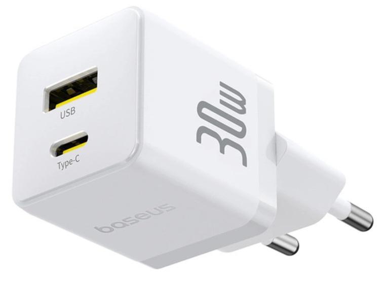 Zdjęcie produktu: Ładowarka sieciowa Baseus Palm 30W USB-C USB-A - biała