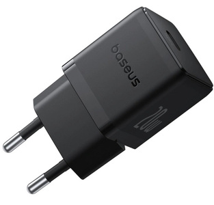 Miniatura produktu: Ładowarka sieciowa Baseus Palm 1C 20W (z kablem Baseus Mini White USB-C 60W (20V/3A) 1m) - czarna
