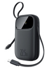 Powerbank Baseus EnerFill FC31 10000mAh 22.5W z wyświetlaczem cyfrowym i 2 wbudowanymi kablami (USB-C + Lightning) - czarny