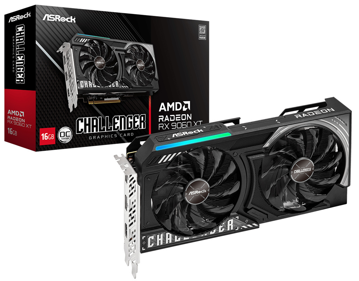 ASRock Radeon RX 9060 XT Challenger 16GB PCI-E GDDR6 (RX9060XT CL 16GO) ASRock Radeon RX 9060 XT Challenger 16GB PCI-E GDDR6 (RX9060XT CL 16GO)