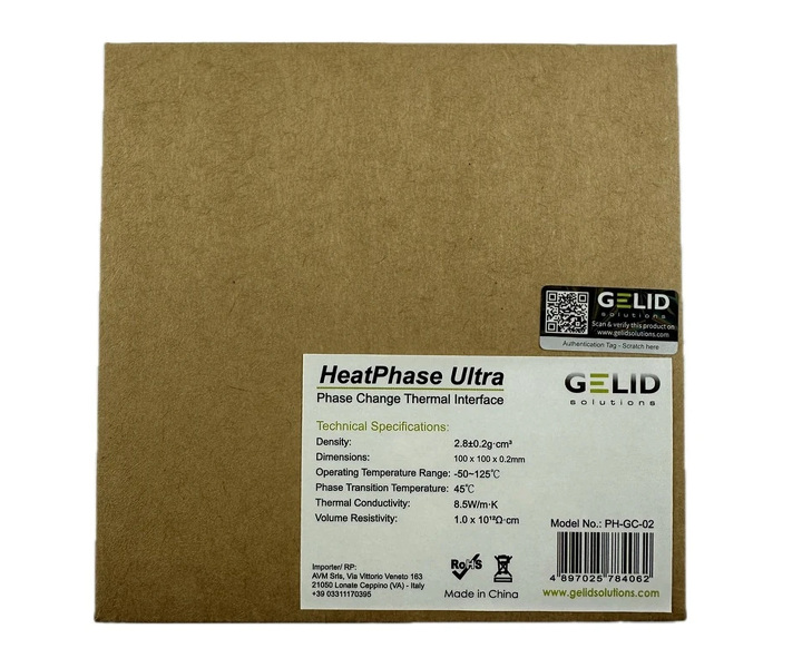Zdjęcie produktu: Gelid HeatPhase Ultra PTM 100x100x0.2mm (PH-GC-02)
