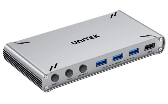 Przełącznik KVM Unitek USB-C 10Gbps z HDMI i transferem plików między systemami