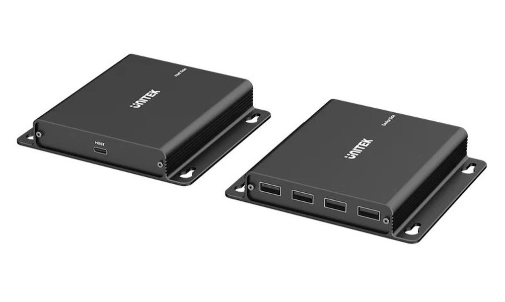 Zdjęcie produktu: Przedłużacz USB-C na 4× USB-A przez Ethernet, zasięg do 150 m 480Mbps Unitek
