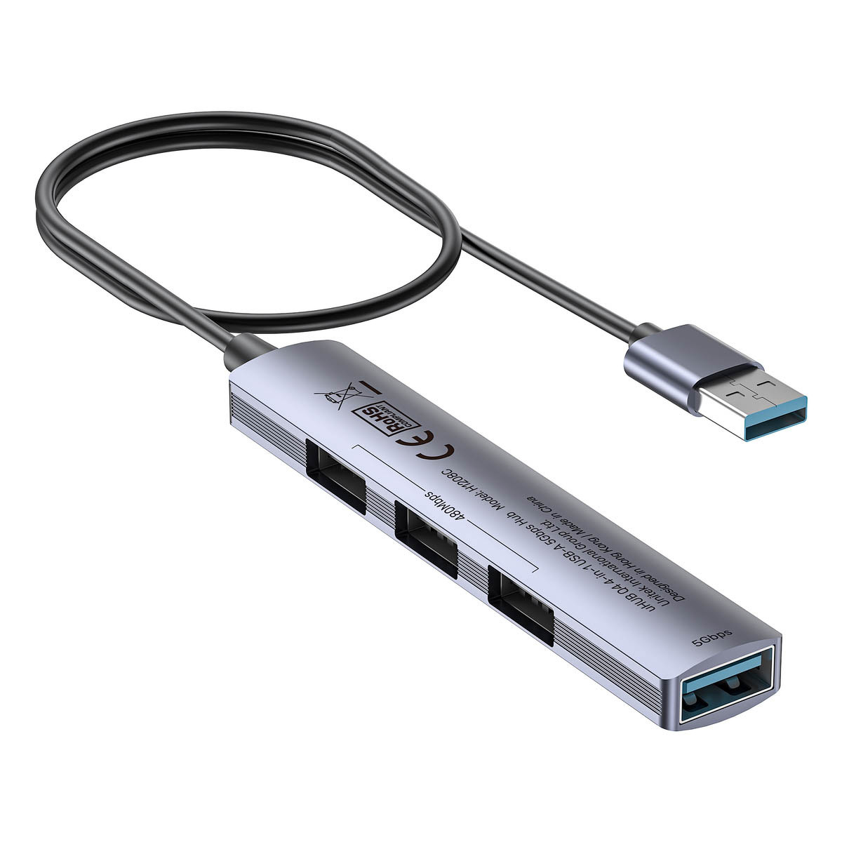 HUB Unitek USB-A to 4-Port Hub(USB-A 80Mbps*3+USB-A 5Gbps*1)