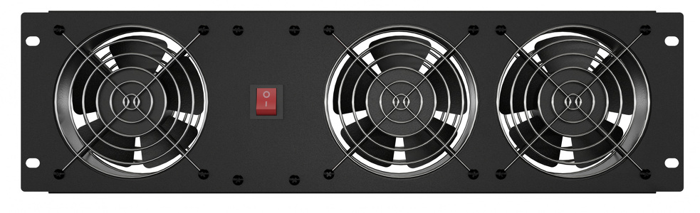 Miniatura produktu: Panel wentylacyjny pionowy 19" 3U do szaf rack 3 Wentylatory 230V Lanberg Czarny