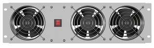 Panel wentylacyjny pionowy 19" 3U do szaf rack 3 Wentylatory 230V Lanberg szary