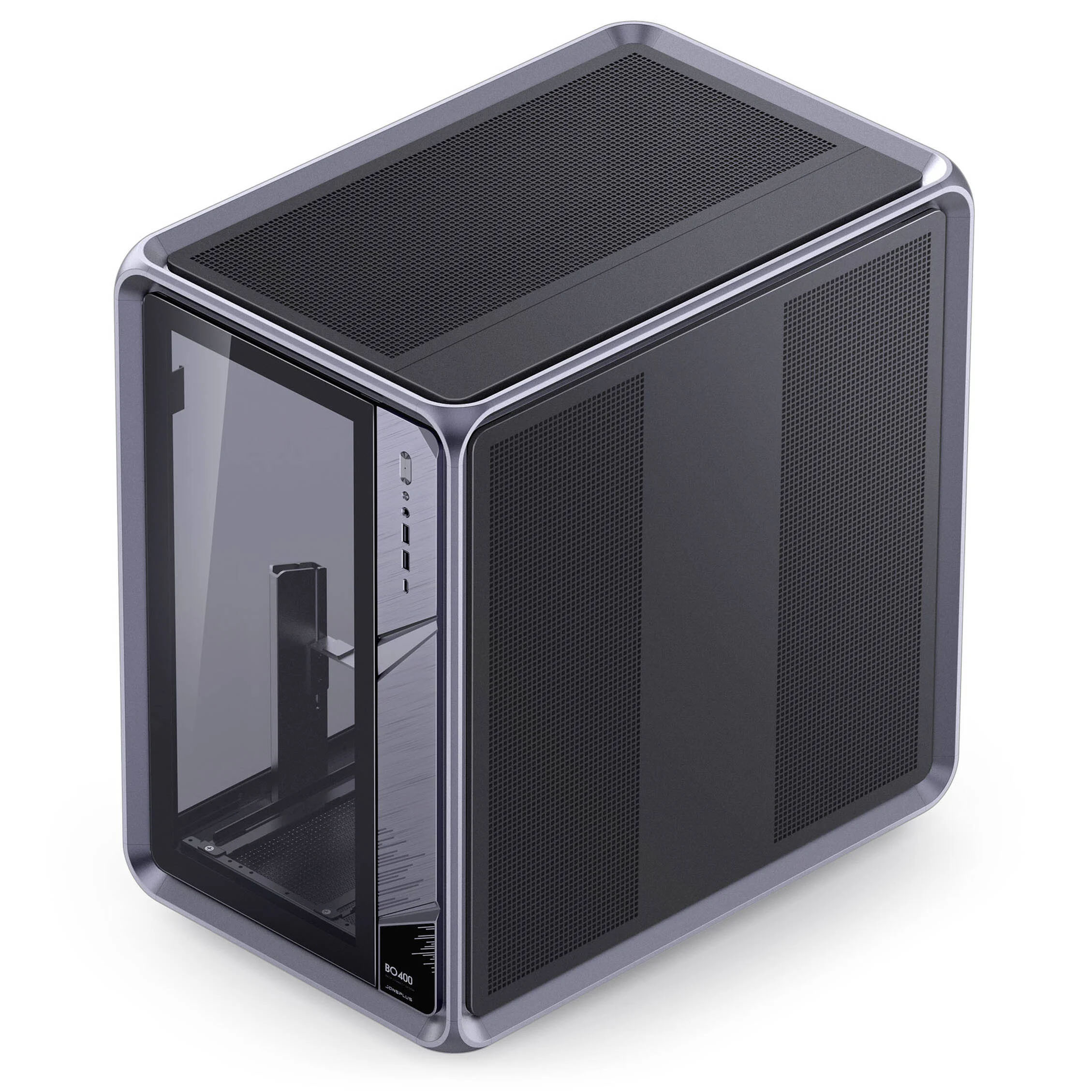 Obudowa Jonsplus BO400 Gunmetal Grey, hartowane szkło, szara