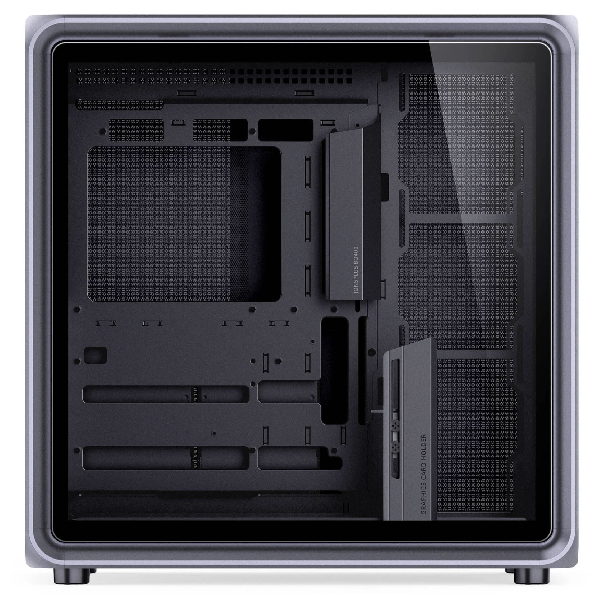 Obudowa Jonsplus BO400 Gunmetal Grey, hartowane szkło, szara