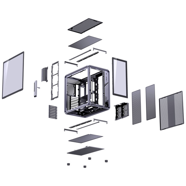 Zdjęcie produktu: Obudowa Jonsplus BO400 Gunmetal Grey, hartowane szkło, szara