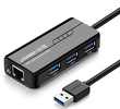 Miniatura zdjęcia: Adapter sieciowy Ugreen 20265 USB-A / RJ45 1000 Mbps HUB 3x USB 3.0 - czarny