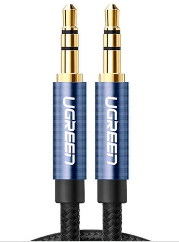 Zdjęcie produktu: Kabel mini jack 3,5mm oplot UGREEN AV112, AUX, 1,5m - niebieski (10686)