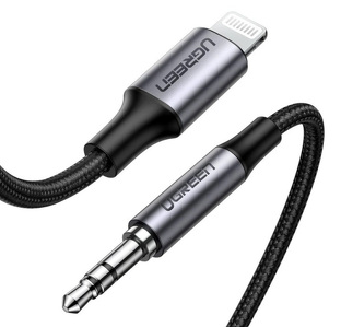 Miniatura produktu: Kabel przewód audio AUX MFI Lightning - 3,5 mm mini jack Ugreen  - 1m szary (70509)