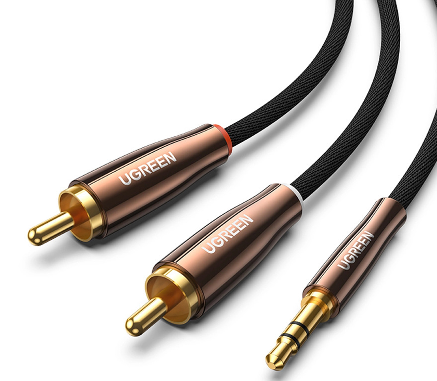 Przewód audio Ugreen 3,5mm mini jack/2RCA 2m miedziany