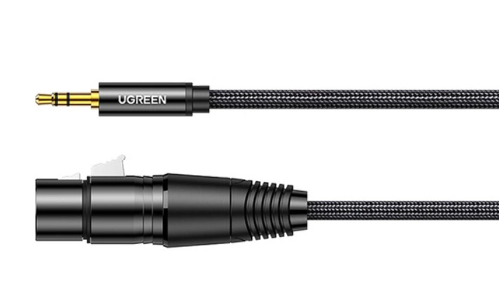 Kabel audio 3.5mm mini jack (męski) - XLR (żeński) 1m czarny Ugreen  (AV182)