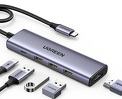 HUB USB 5w1 USB-C - HDMI 1.4 / 3 x USB-A / USB-C PD 100W Ugreen CM511 - szary