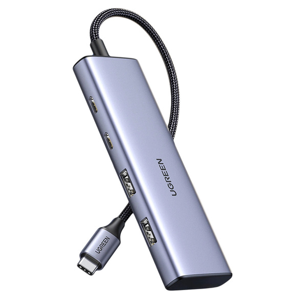 Zdjęcie produktu: HUB USB-C - 2 x USB-A / 2 x USB-C 20 cm Ugreen CM473 - szary