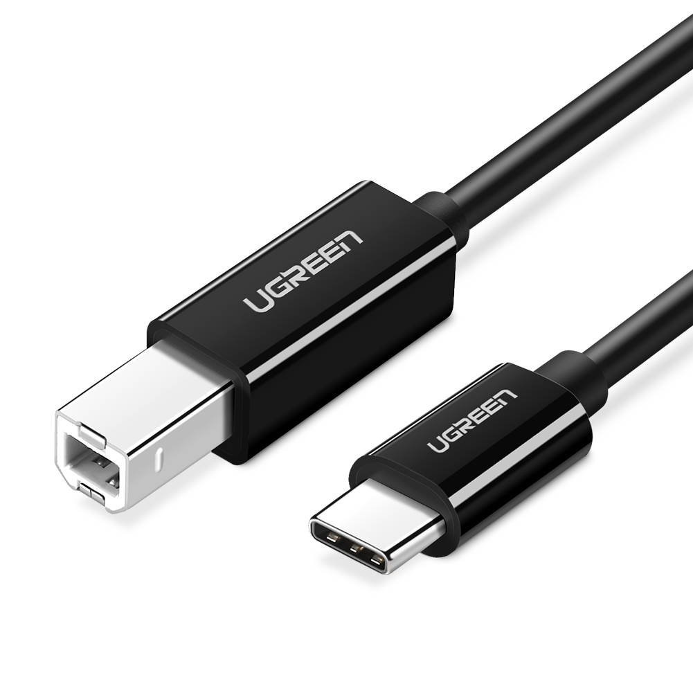 Kabel USB-C do USB-B 2.0 (do drukarki) Ugreen US241, 1m (czarny)