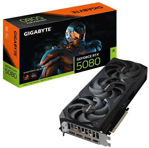Zdjęcie produktu: Gigabyte GeForce RTX 5080 WINDFORCE OC SFF 16GB GDDR7 DLSS 4 (GV-N5080WF3OC-16GD)