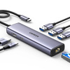 Miniatura zdjęcia: HUB USB-C - 3x USB-A 3.0 / HDMI / RJ45 / USB-C PD Ugreen CM512 15598 6w1 - szary