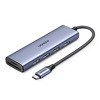 HUB USB-C - HDMI / 3x USB-A 3.0 / czytnik kart SD/TF Ugreen CM511 20956A 6w1 - szary