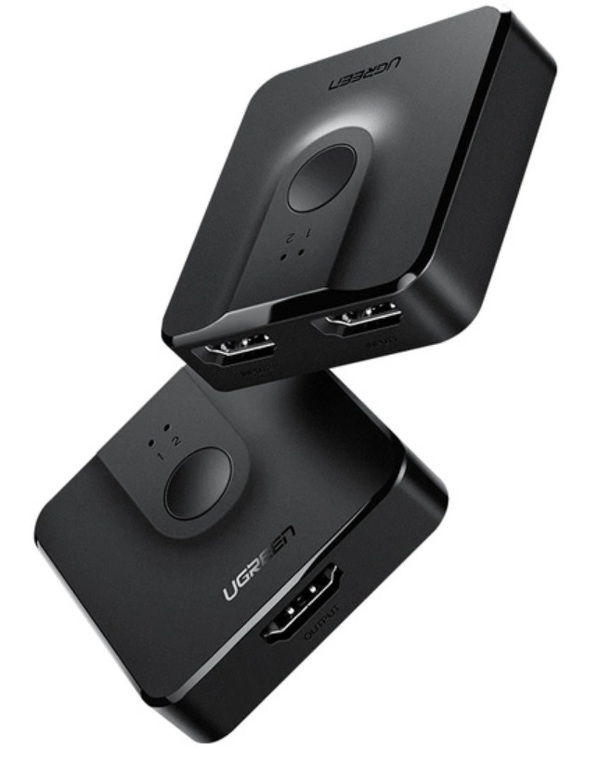 Zdjęcie produktu: Switch przełącznik rozdzielacz HDMI - 2x HDMI 4K 60Hz czarny (CM217) Ugreen