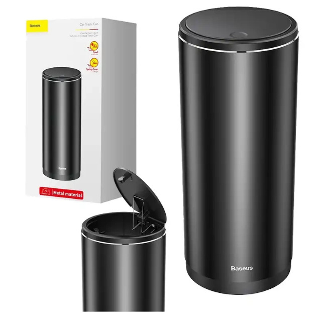 Samochodowy mini kosz na śmieci z pokrywką do auta czarny Baseus (CRLJT-01) Samochodowy mini kosz na śmieci z pokrywką do auta czarny Baseus (CRLJT-01)