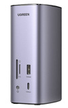 HUB 12w1 USB C USB HDMI DP RJ45 AUX SD TF szara Ugreen wielofunkcyjna stacja dokująca (CM555)