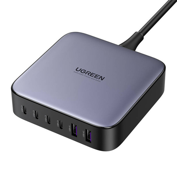 Zdjęcie produktu: Ładowarka sieciowa UGREEN CD271 2xUSB-A, 4xUSB-C, GaN, 200W (czarny)