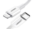 Kabel przewód USB Typ-C - Lightning / iPhone 150cm Ugreen US171 MFi PD 20W 3A 480Mb/s - biały