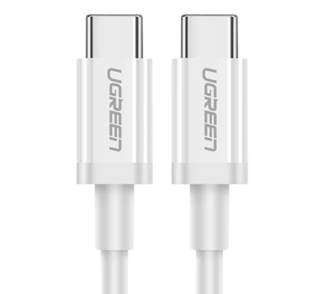 Zdjęcie produktu: Kabel przewód USB Typ-C do Typ-C 100cm Ugreen US264 PD QC AFC - biały Zdjęcie produktu: Kabel przewód USB Typ-C do Typ-C 100cm Ugreen US264 PD QC AFC - biały