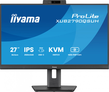 Miniatura produktu: iiyama XUB2790QSUH-B2 27" WQHD IPS 100Hz Hello Camera