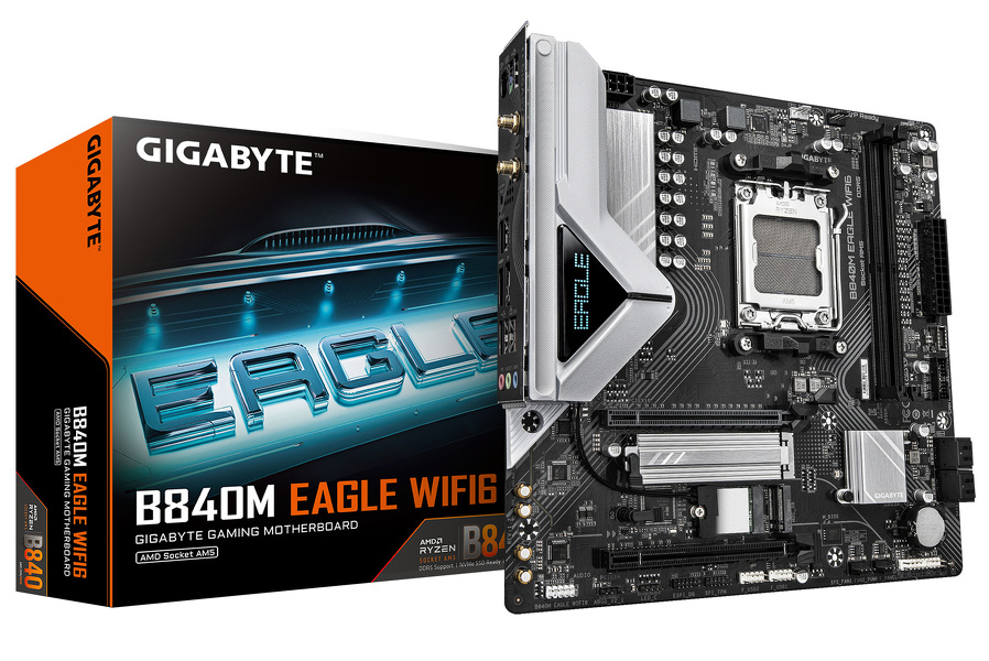 Zdjęcie produktu: Płyta główna Gigabyte B840M EAGLE WIFI6 AM5 Zdjęcie produktu: Płyta główna Gigabyte B840M EAGLE WIFI6 AM5