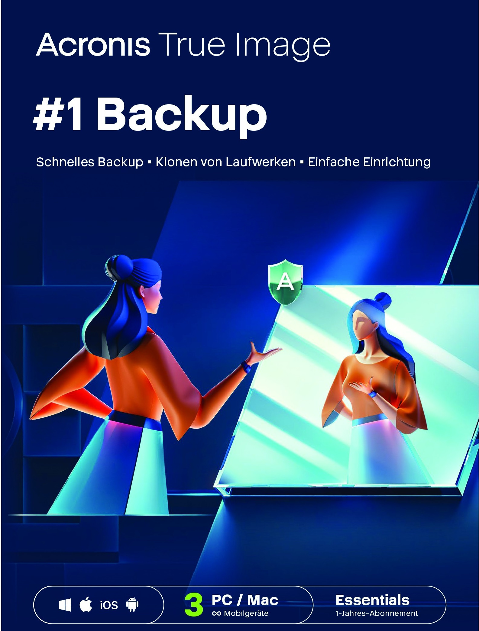 Acronis True Image Essentials Subscription 3 Computers - 1 year subscription ESD