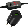 Uniwersalny zasilacz, selektor napięcia USB-C PD - DC 5V, 9V, 12V, 15V, 20V everActive AD-PD65 + ładowarka SC-390QB 30W