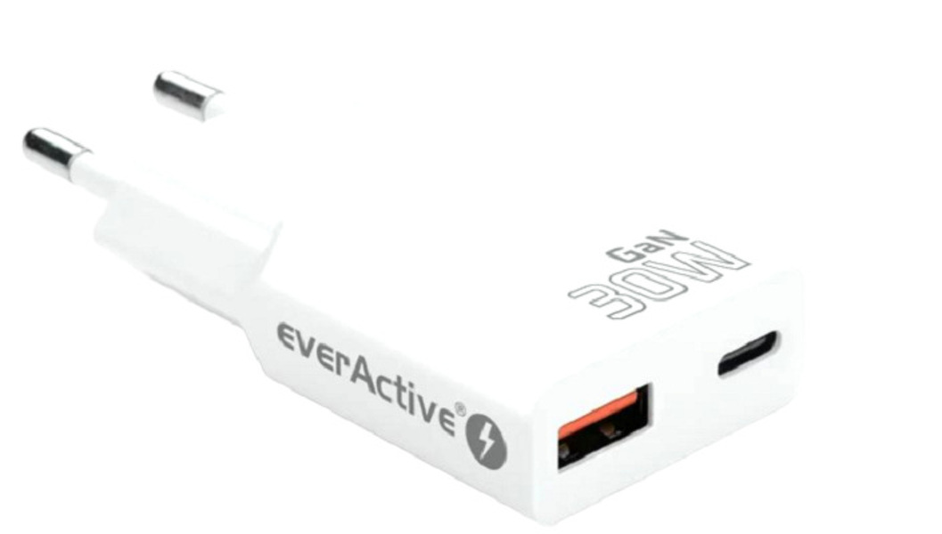 Zdjęcie produktu: Ładowarka everActive GaN SUPER SLIM SC-380Q USB QC3.0 30W