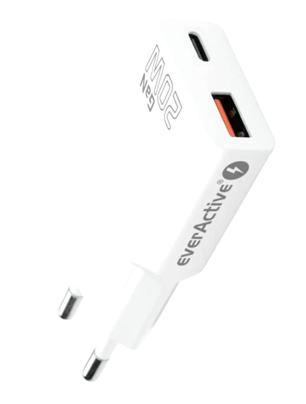 Ładowarka everActive GaN SUPER SLIM SC-340Q z USB QC3 20W