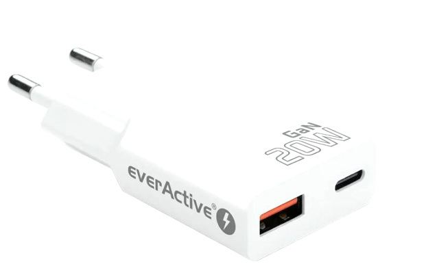 Ładowarka everActive GaN SUPER SLIM SC-340Q z USB QC3 20W