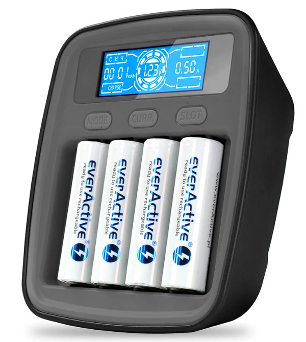 Zdjęcie produktu: Ładowarka akumulatorków USB-C Ni-MH profesjonalna everActive NC-1000M v2