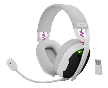 Miniatura produktu: Słuchawki nauszne Fury Fukiya F6 z mikrofonem bezprzewodowe - białe