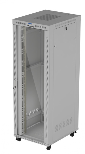 Miniatura produktu: Szafa Instalacyjna Rack Stojąca 19" 47U 800X1000 drzwi przeszklone LCD Lanberg  (Flat Pack) - szara