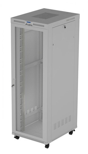 Miniatura produktu: Szafa Instalacyjna Rack Stojąca 19" 47U 800X1000 drzwi perforowane LCD Lanberg  (Flat Pack) - szara
