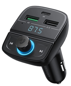 Miniatura produktu: Transmiter FM 5.0 ładowarka samochodowa MP3 3x USB TF micro SD 4,8 A Ugreen czarny (CD229)