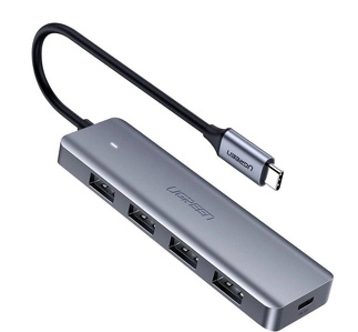 Miniatura produktu: HUB USB Typ C - 4x USB 3.2 Gen 1 z portem zasilania USB-C szary Ugreen (CM219 70336)
