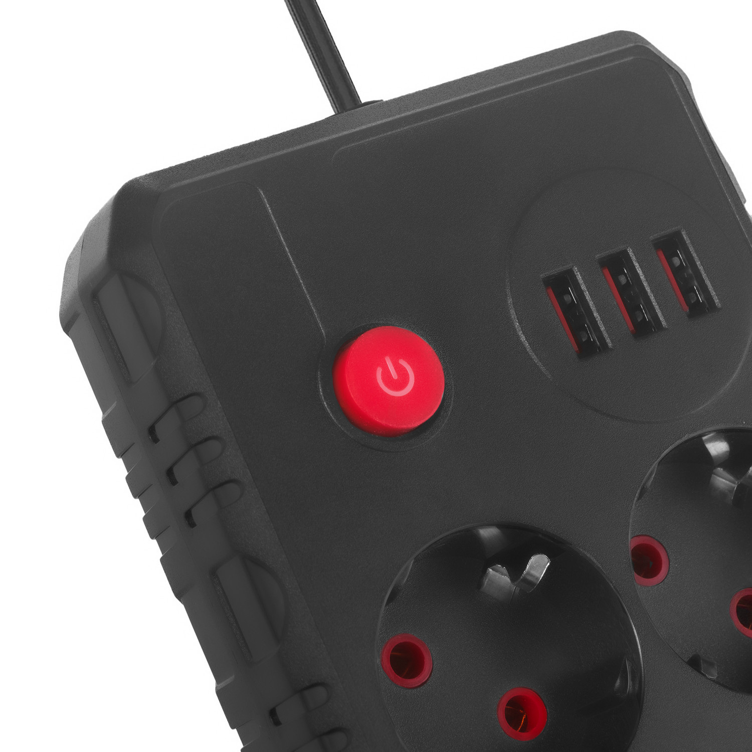 Listwa zasilająca Maclean 2 gniazda+3xUSB 2500W 3m czarna